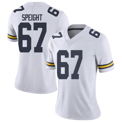 Jess Speight Michigan Wolverines Women's NCAA #67 White Limited Brand Jordan College Stitched Football Jersey VXX3654SN